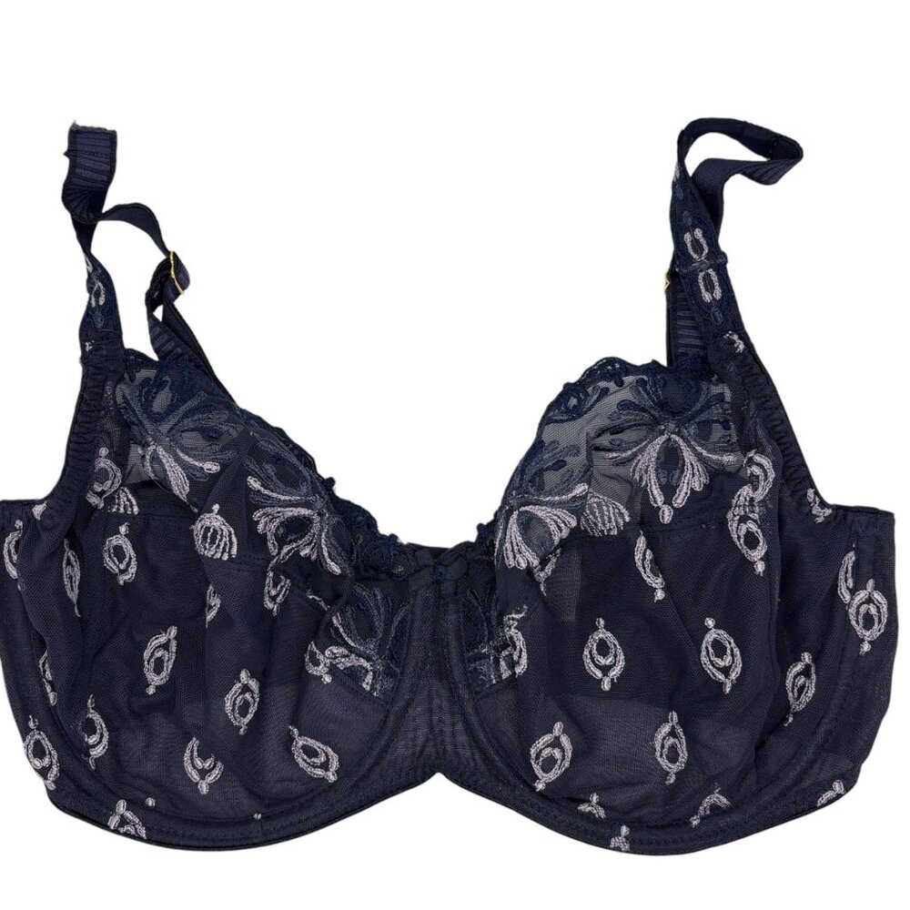 Chantelle C26010 Champs Elysees Full Cup Bra in Navy 34DDDD Navy